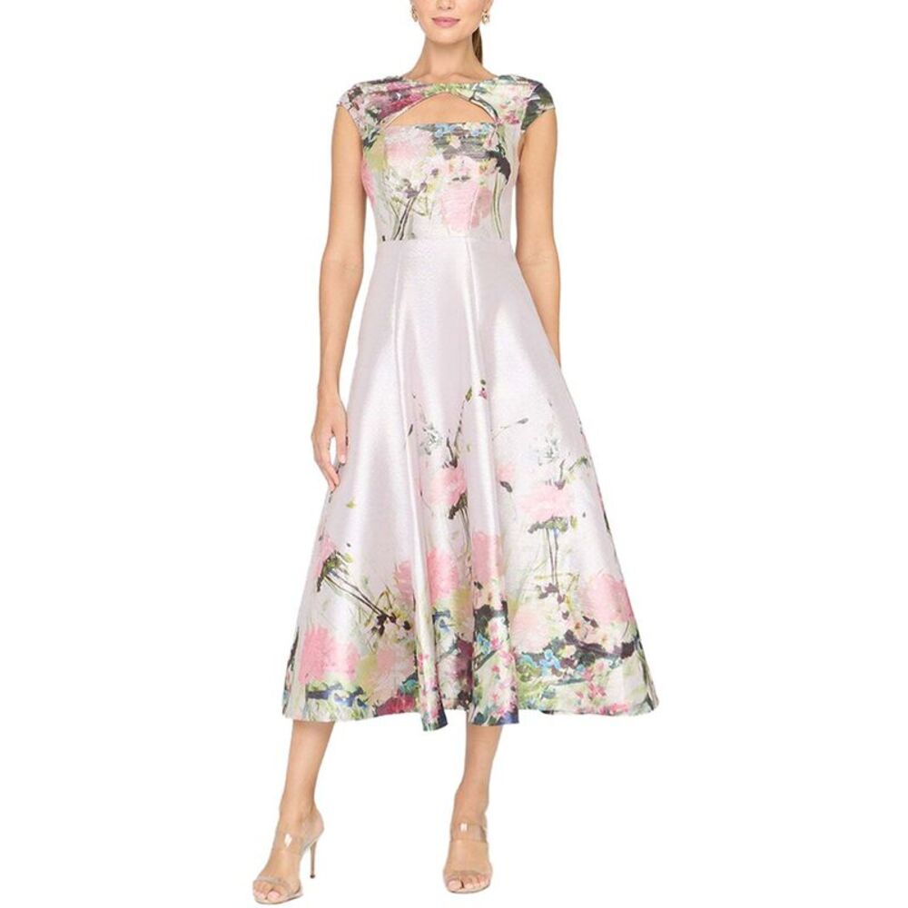 Kay Unger Womens  Augusta Tea Length Dress